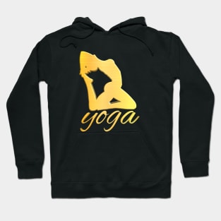 Shiny Gold Yoga pose no.1 with type Hoodie